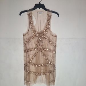 Charlotte Russe Lace Tank Top With Beading and Sequin Size Small